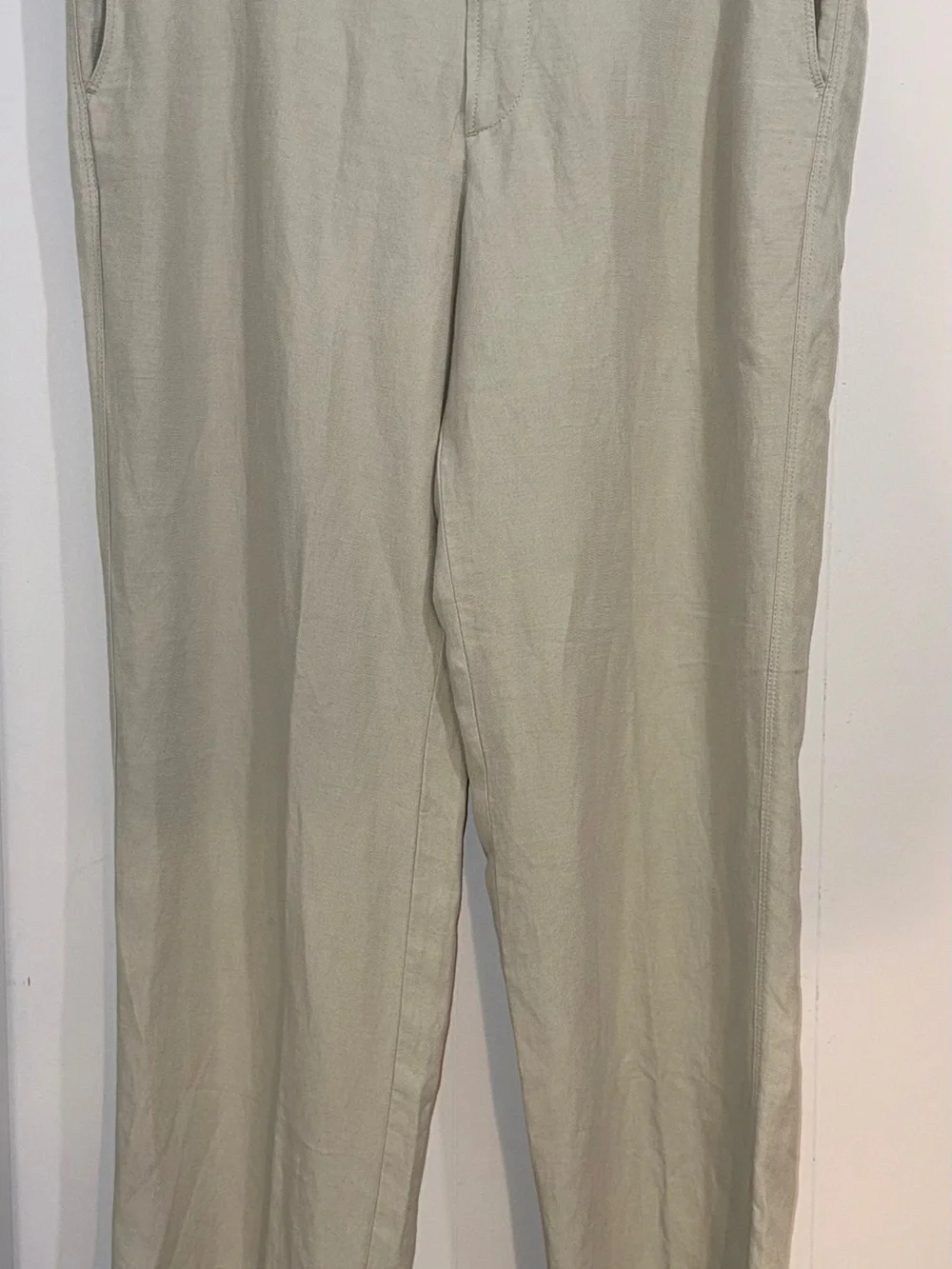 Tommy Bahama Brosnan Linen Silk Flat Front Pants Khaki Beige 38x34 EUC